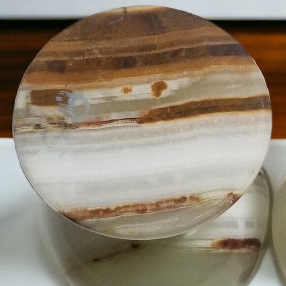 Vintage Onyx Marble Natural Stone Wine Glass Goblets- Set of Two - Picture 13 of 16